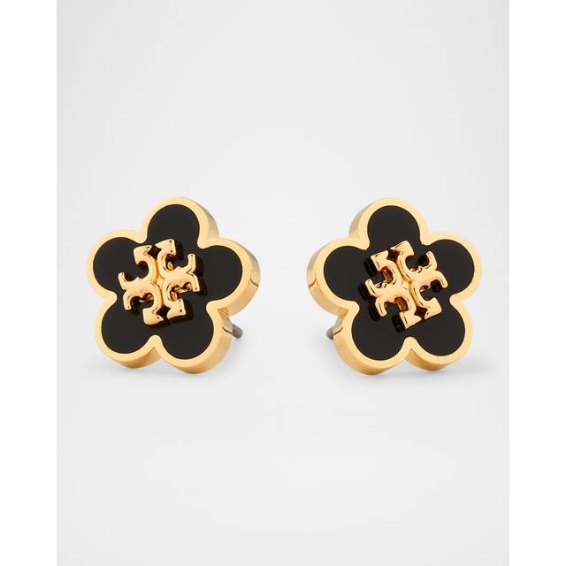 Tory Burch Kira Gold-Tone Enamel Flower Stud Earrings