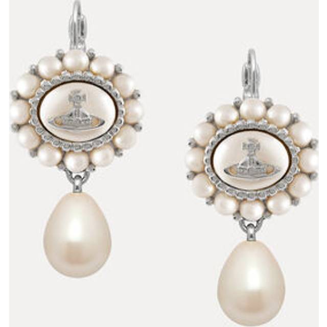Vivienne Westwood Silver Amaya Halo Pearl Drop Earrings - Silver