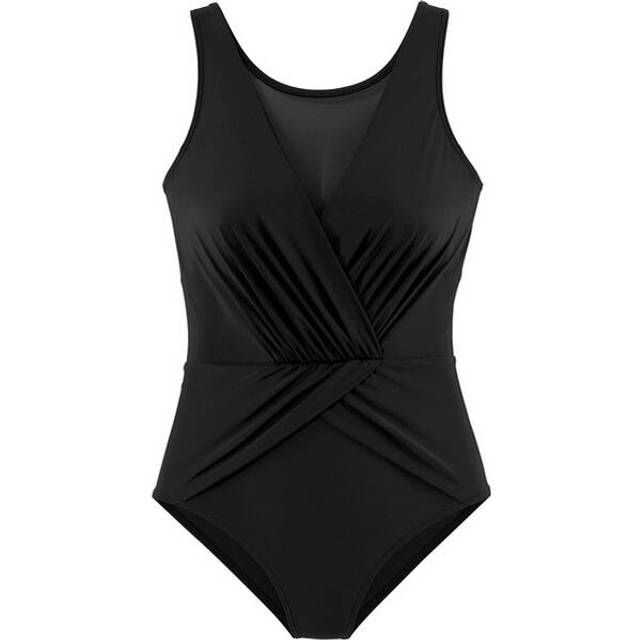 LASCANA Wrap Swimsuit with Tummy Control - Black