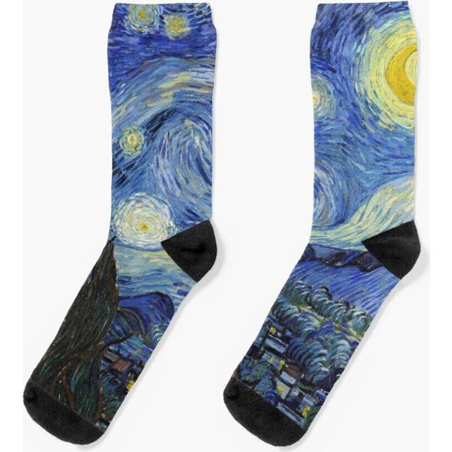 Dress Socks Starry Night - Vincent Van Gogh Novelty Fancy Crazy Pattern Crew Casual for Men Women