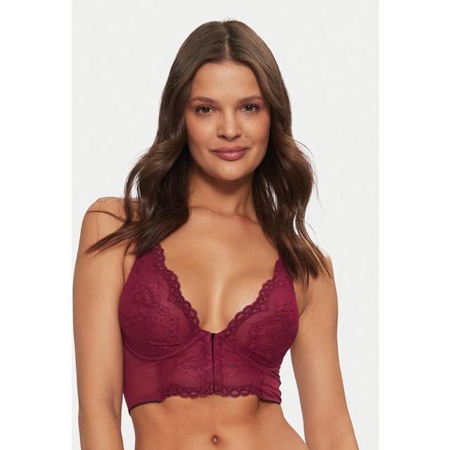 Gossard Womens Superboost Lace Deep V Bralet - Purple Polyamide - Size 34DD