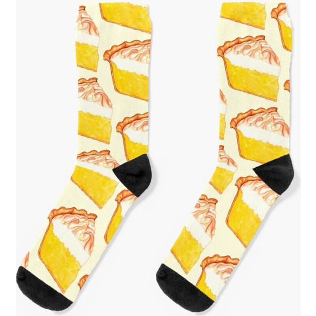 Dress Socks Lemon Meringue Pie Pattern Novelty Fancy Crazy Pattern Crew Casual for Men Women