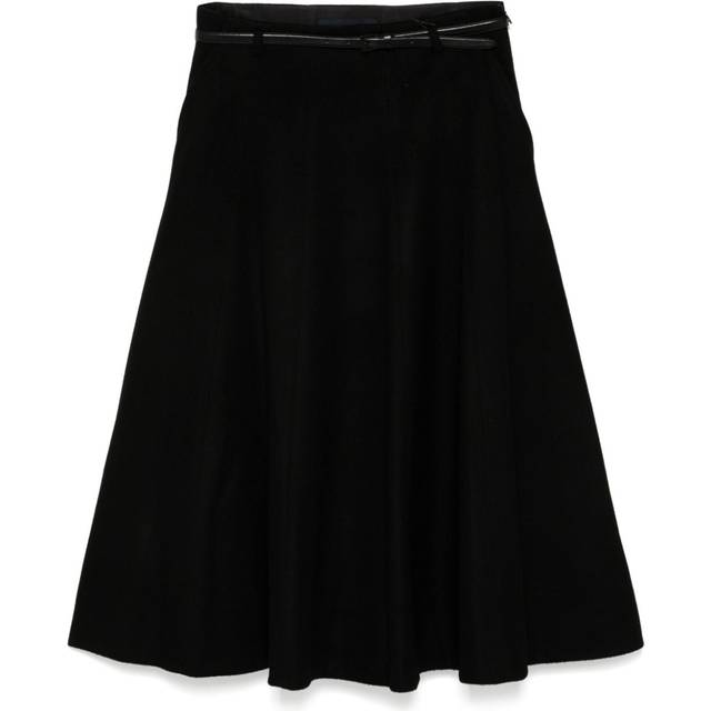 Juun.J - A-line skirt - women - Cashmere/Wool/Polyester/Rayon - 38 - Black