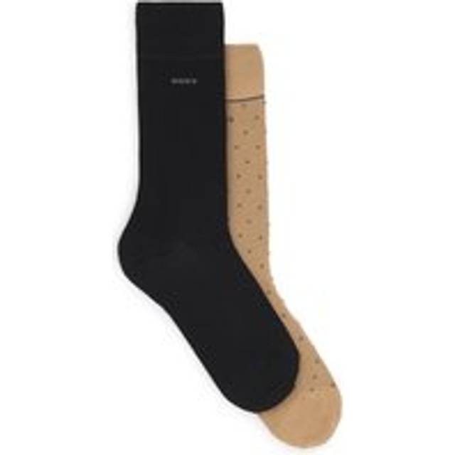BOSS 2 Pack of Bamboo Polkadot Crew Socks - Multi, Medium Beige, Size 9-11, Men