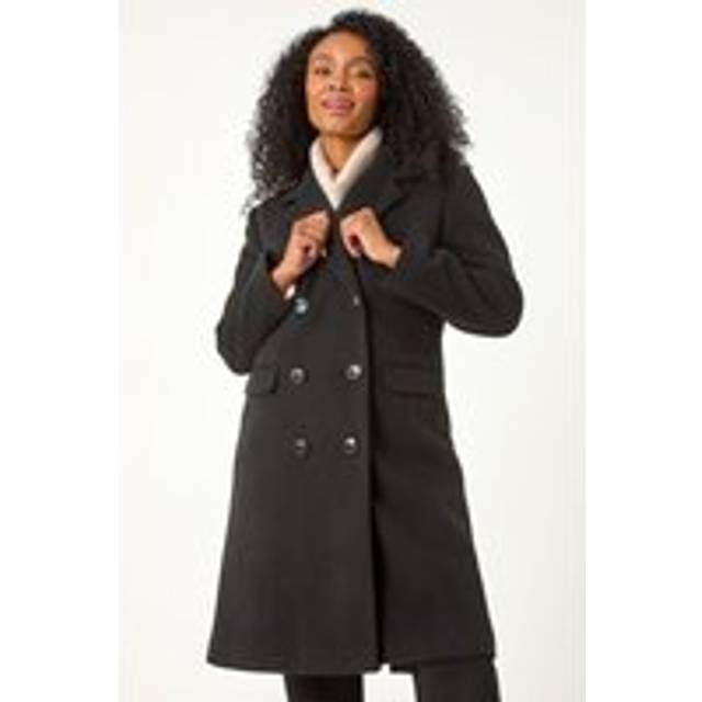 Double Breasted Coat - Black - 8