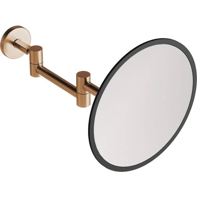 Ivy Bronx Wall Magnifying Mirror with Screws & Durable for Bathroom - Brushed Copper (18cm H X 10cm W X 18cm D)