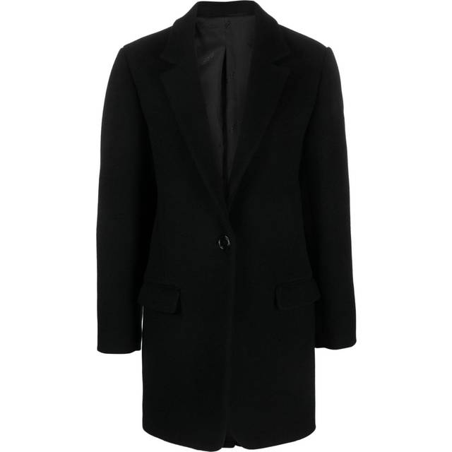 ISABEL MARANT - Jilinka button-up virgin wool blend coat - women - Polyamide/Cashmere/Virgin Wool/Viscose - 40 - Black