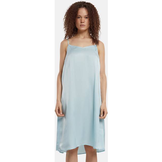 Slipklänning i viskos satin (XL oceanblue)