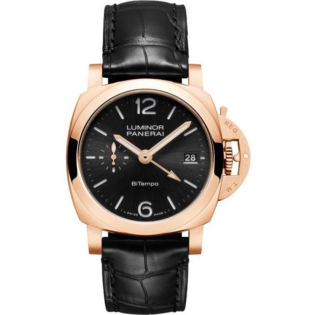 Panerai Goldtech Luminor Quaranta BiTempo Watch - Black - 40mm