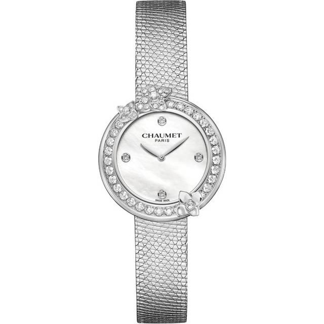 Chaumet Stainless Steel and Diamond Hortensia Watch - Silver - 28mm