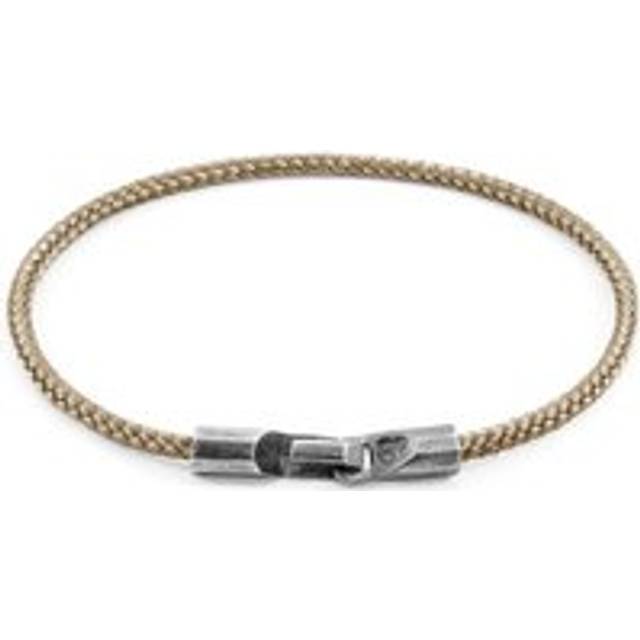 Talbot Silver and Rope Bracelet - Light Brown - 23cm