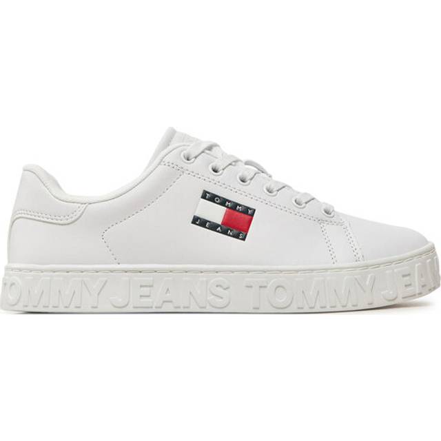 Tommy Jeans Outsole Logo Trainer - White/pink, White, Size 36, Women