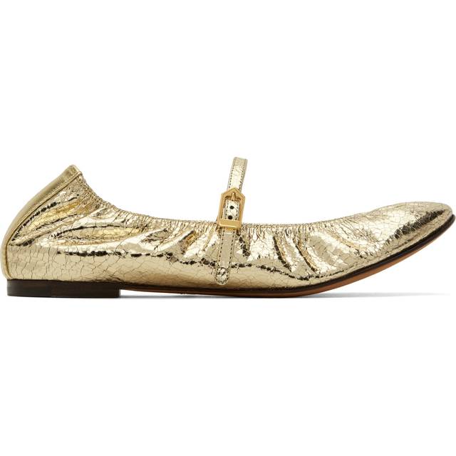 Lanvin Gold Mary Jane Ballerina Flats - GOLD - IT 42