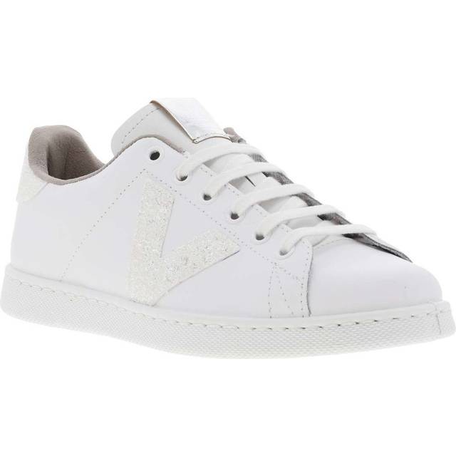 Leather Trainers Victoria tennis glitter - Blanc