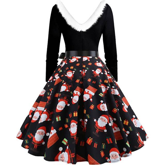 (M, wine-red) Women's Retro Long-sleeved Temperament Midi Skirt Temperament Print Mid-waist Skirt