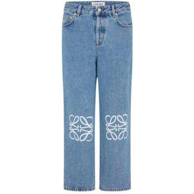 Loewe Anagram mid-rise cropped straight jeans - blue (UK 14)