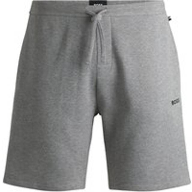 BOSS Bodywear Lounge Cotton-Blend Waffle-Knit Shorts - M - Grey