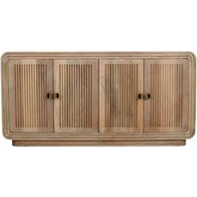 IH Design Myrine Carved Mango Wood 4 Doors Large Sideboard, Brown