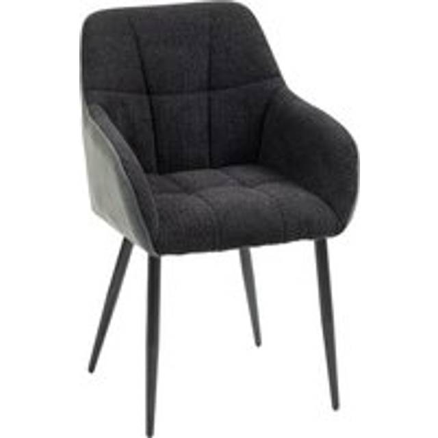 Homcom Accent Chair With Foot Pads, Upholstered Armchair With Chenille Fabric Front And Pu Back, Occasional Chair For Living Room Bedroom, Black