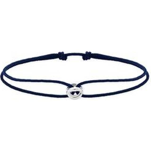 1g Polished Sterling Silver Entrelacs Cord Bracelet - Navy