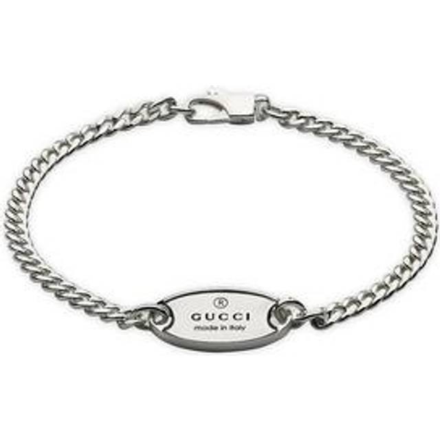 Gucci Womens Silver Brand-engraved Sterling-silver Bracelet M - SILVER