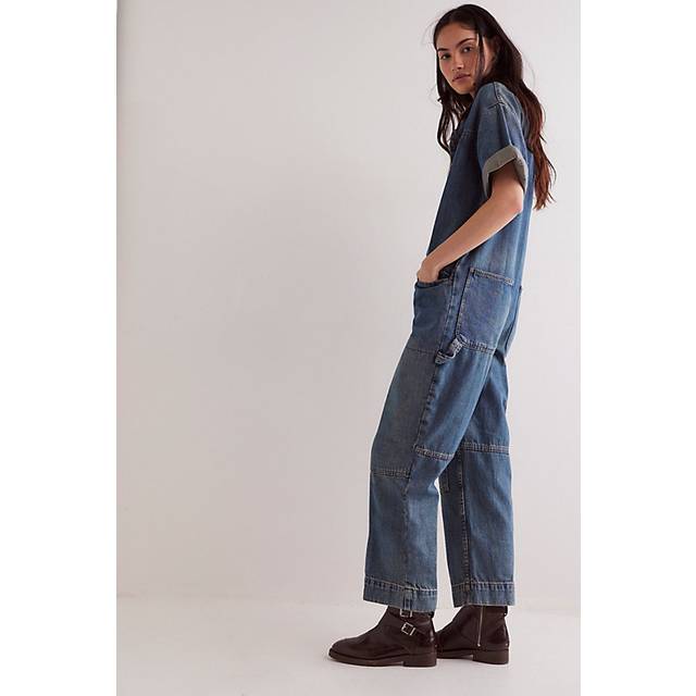 We The Free Golden Days Jumpsuit in Gold Rush Blue, Size: Small