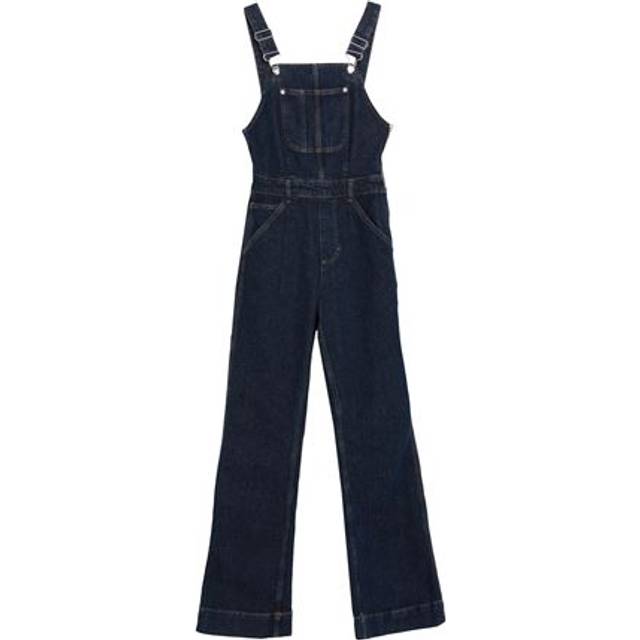 Topshop Woman Overalls Blue Size 6 Cotton, Elastane