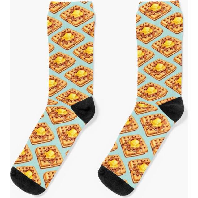 Dress Socks Waffle Pattern Novelty Fancy Crazy Pattern Crew Casual for Men Women