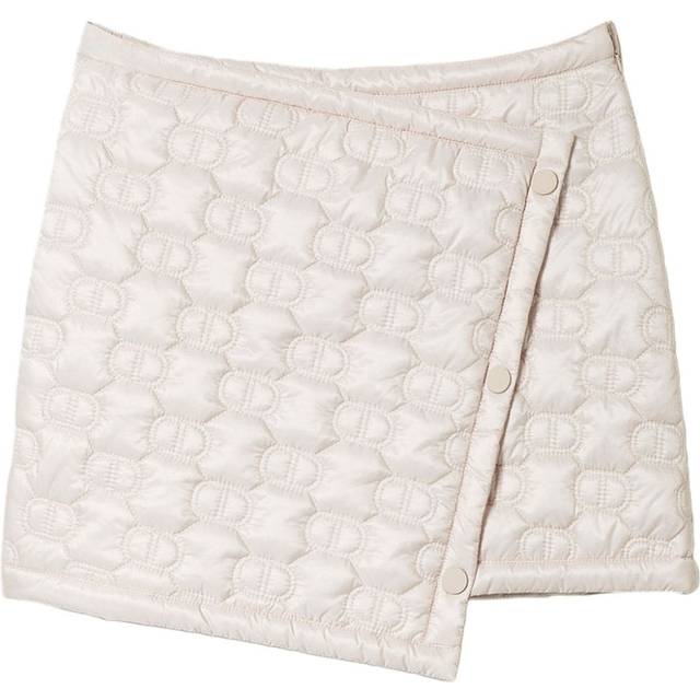 TWINSET - quilted Oval T miniskirt - women - Polyester - 40 - Neutrals