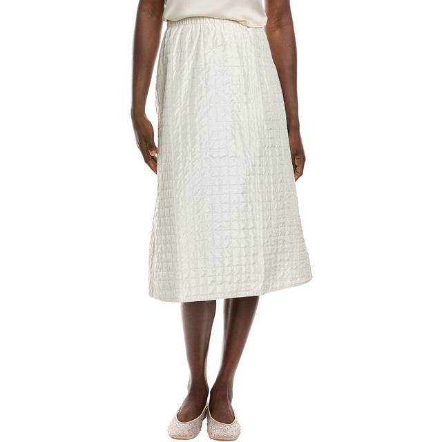 Eileen Fisher Habutai Quilted Silk A-Line Skirt