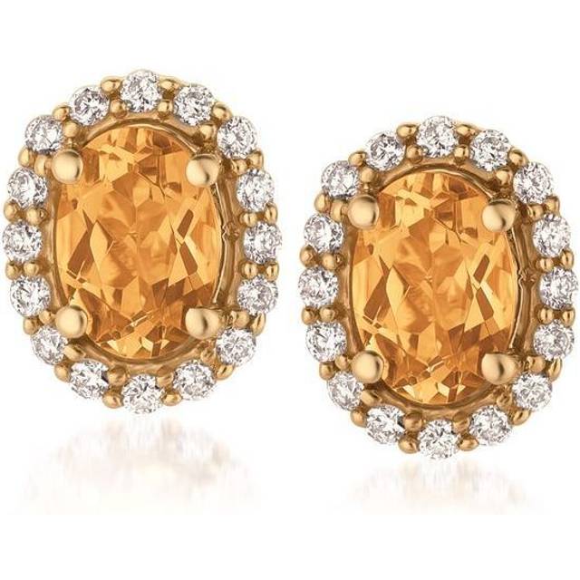 Le Vian 14K 1.37 Ct. Tw. Diamond & Yellow Beryl Earrings