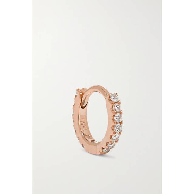 MARIA TASH - 5mm 18-karat Rose Gold Diamond Hoop Earring - One size