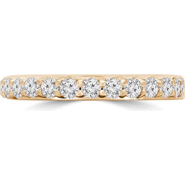 Majesty Diamonds MD230289-7 0.8 CTW Round Diamond 0.75 Way Shared-Prong Semi-Eternity Anniversary Wedding Band Ring in 14K Yellow Gold - Size 7