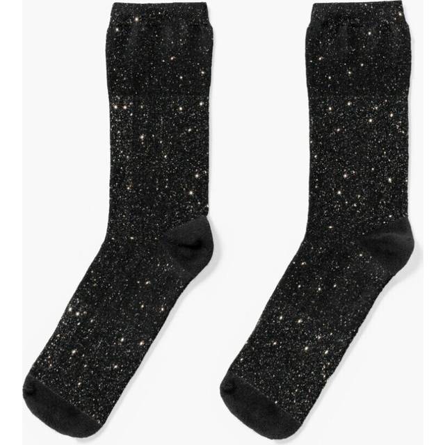 Dress Socks black glitter night Novelty Fancy Crazy Pattern Crew Casual for Men Women