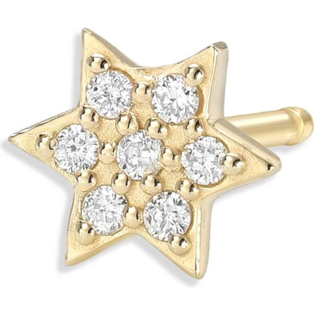 Zoe Lev 14K Yellow Gold Diamond Star of David Single Stud Earring