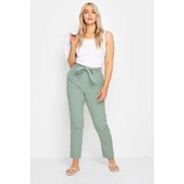 M&Co Green Tie Waist Linen Trousers 12 M&Co Womens