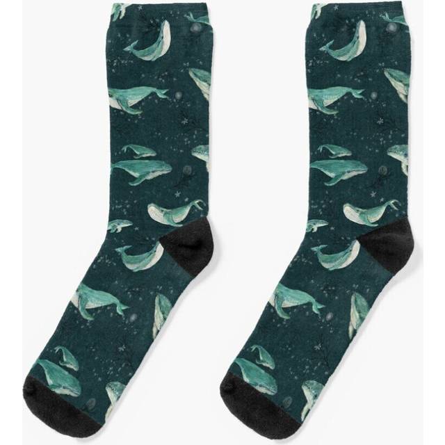 Dress Socks Goodnight little whale Novelty Fancy Crazy Pattern Crew Casual for Men Women