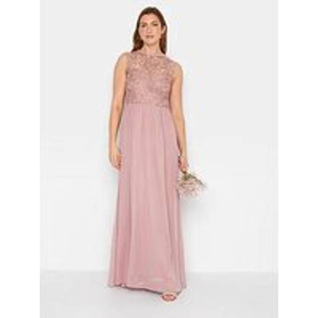 Lts Tall Blush Pink Lace Chiffon Maxi Dress 14 Lts | Tall Women's Maxi Dresses