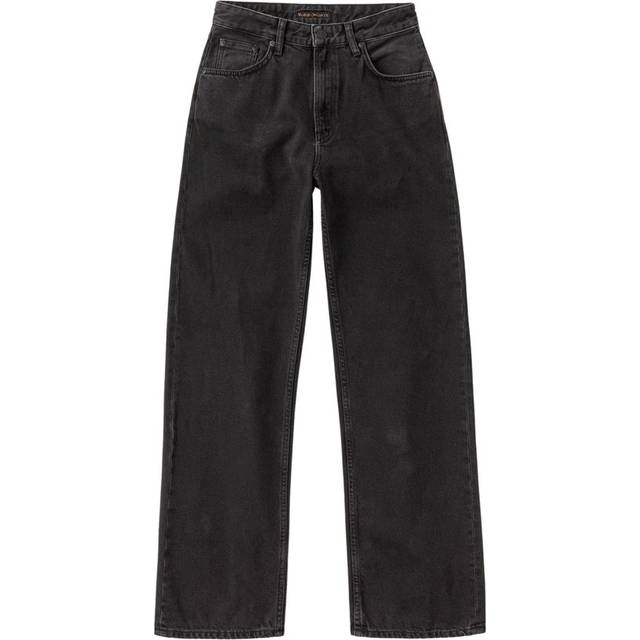 Nudie Jeans Clean Eileen Washed Out Black High Waist Loose Wide Fit Women's Organic Jeans W24/L32 Sustainable Denim - Blue (W24/L32)