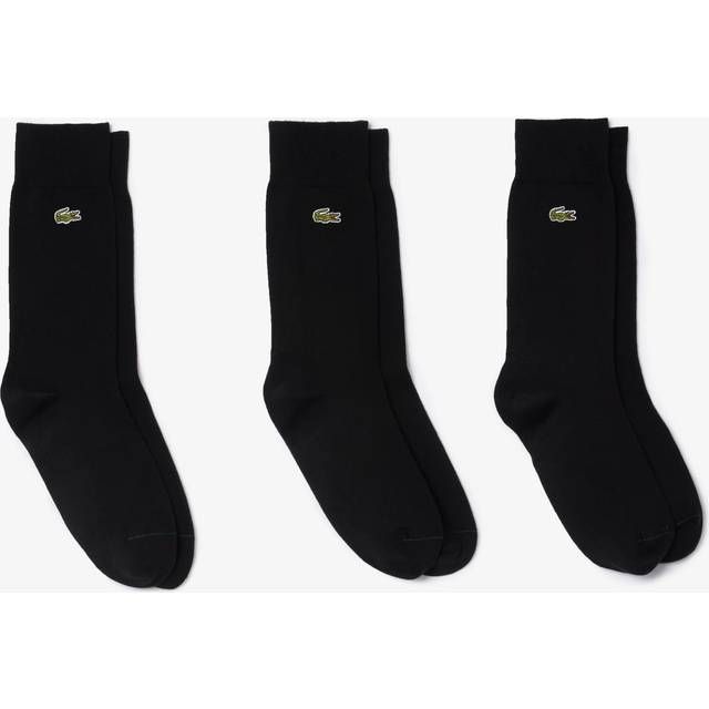 Lacoste 3-Pack Long Socks Size 6 - 8 Noir