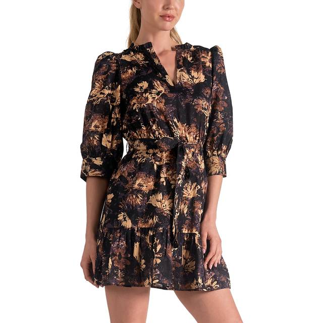 Elan V Neck Belted Dress