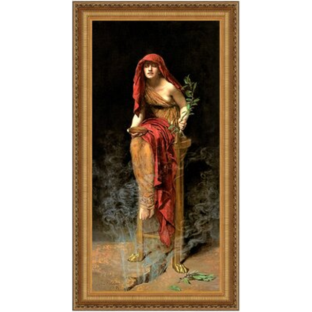 The Priestess Of Delphi Framed Canvas Replica Painting: Large