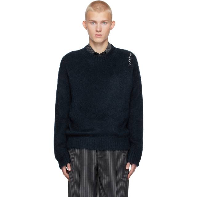 Marni Navy Fuzzy Wuzzy Sweater - 00B82 MIDNIGHT - IT 44