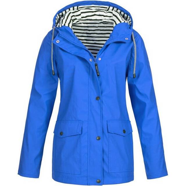 (Blue, 3XL) Outdoor Active Unisex Waterproof Raincoat Robe Jacket Wind Rain Forest Jacket Coat Rainy
