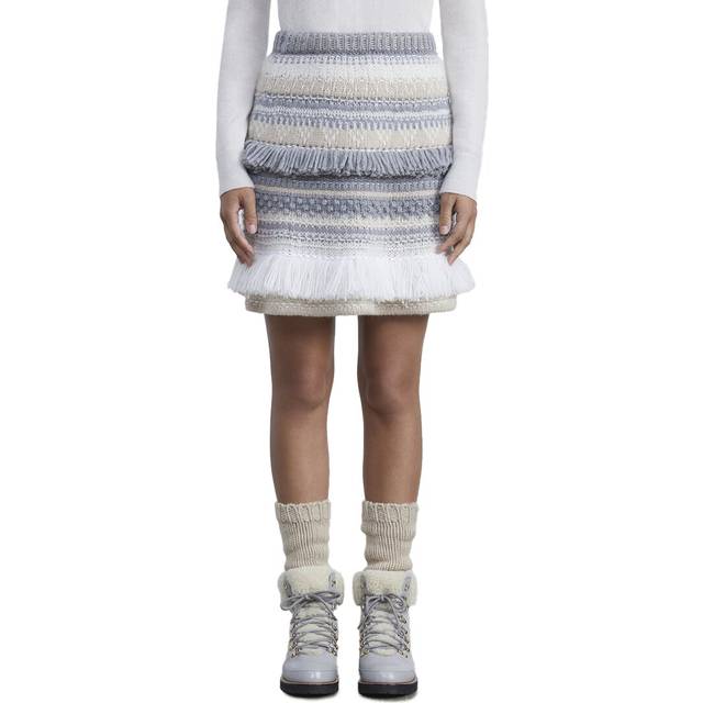 Lafayette 148 New York Fair Isle Fringe Cashmere & Wool-Blend Skirt