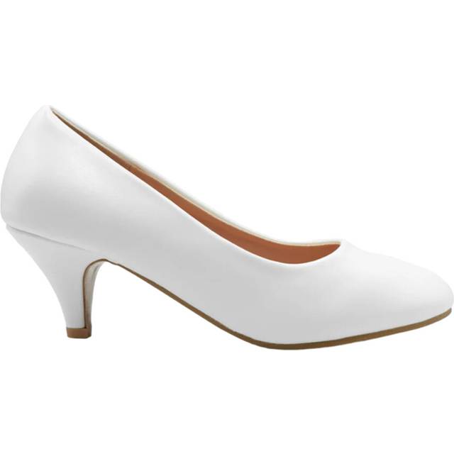 (8 UK, White) Where's That From Womens/Ladies Shea Faux Suede Low Heel Court Pumps