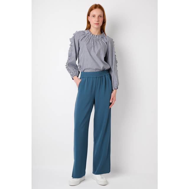 Tia Wide Leg Trouser - Dove