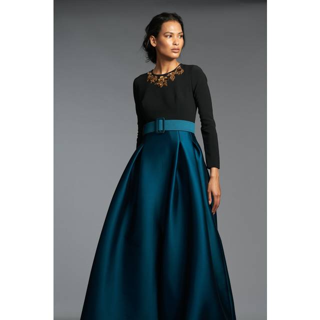 Victoria Gown - Black/Bottle Green - Final Sale