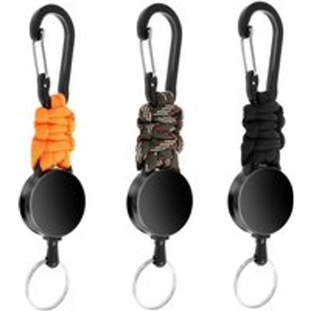 3Pack Retractable Keychain Heavy Duty Lanyard Badge Holder Clip Key Ring