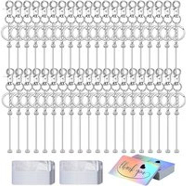 Beadable Keychain Bars Bulk Blank Cute Keychains Bar for Beads Purse Women Man